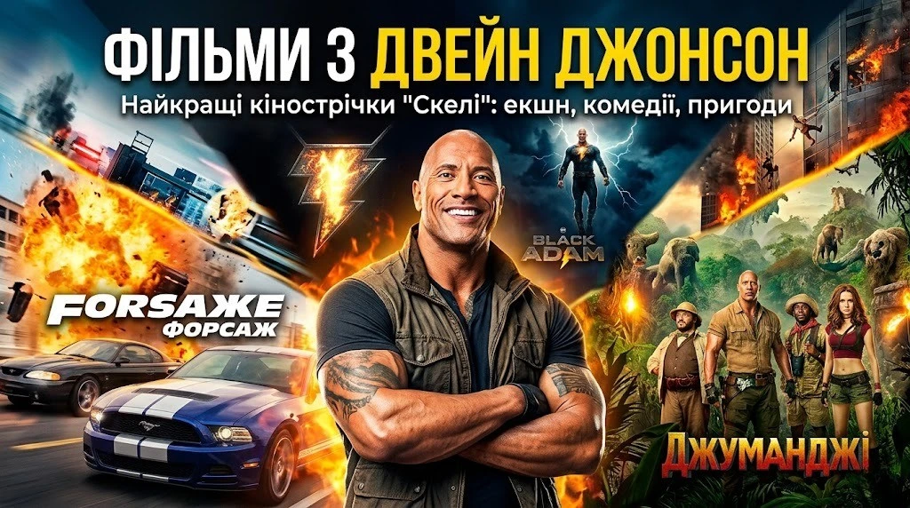 20 фільмів з Двейн Джонсон для вибору на вечір